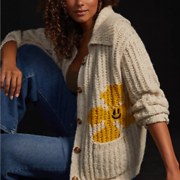 Anthropologie Pilcro Flower Cardigan - new no tags - Picture 6 of 8